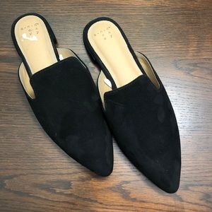 Black Suede Mules
